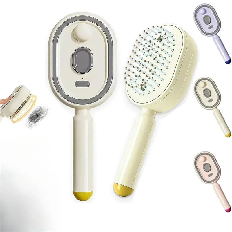 Electric Spray Air Cushions Massage Comb 3 in 1 Self Cleaning Steam Essential Oil Brush Rechargeable Spray Scalp Massager Combs