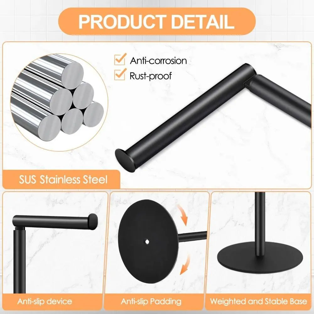 Universal Stainless Steel Toilet Paper Stand Free Standing Toilet Paper Holder Modern Design Roll Paper Storage Rack Tissue Rack