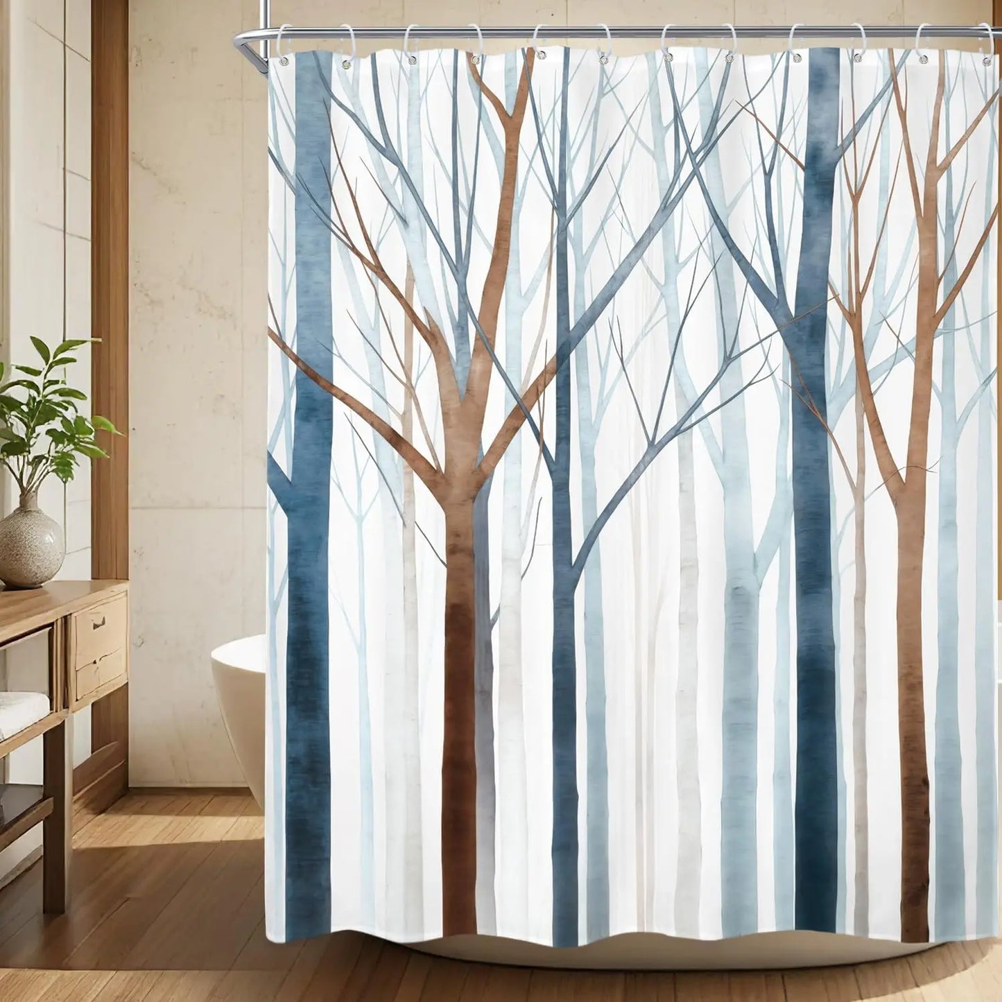 Fantasy Shower Curtain Fairy Beautiful Wonderland Woodland Tree Wildflower Floral Garden Butterfly Plant Tale Nature Bathroom