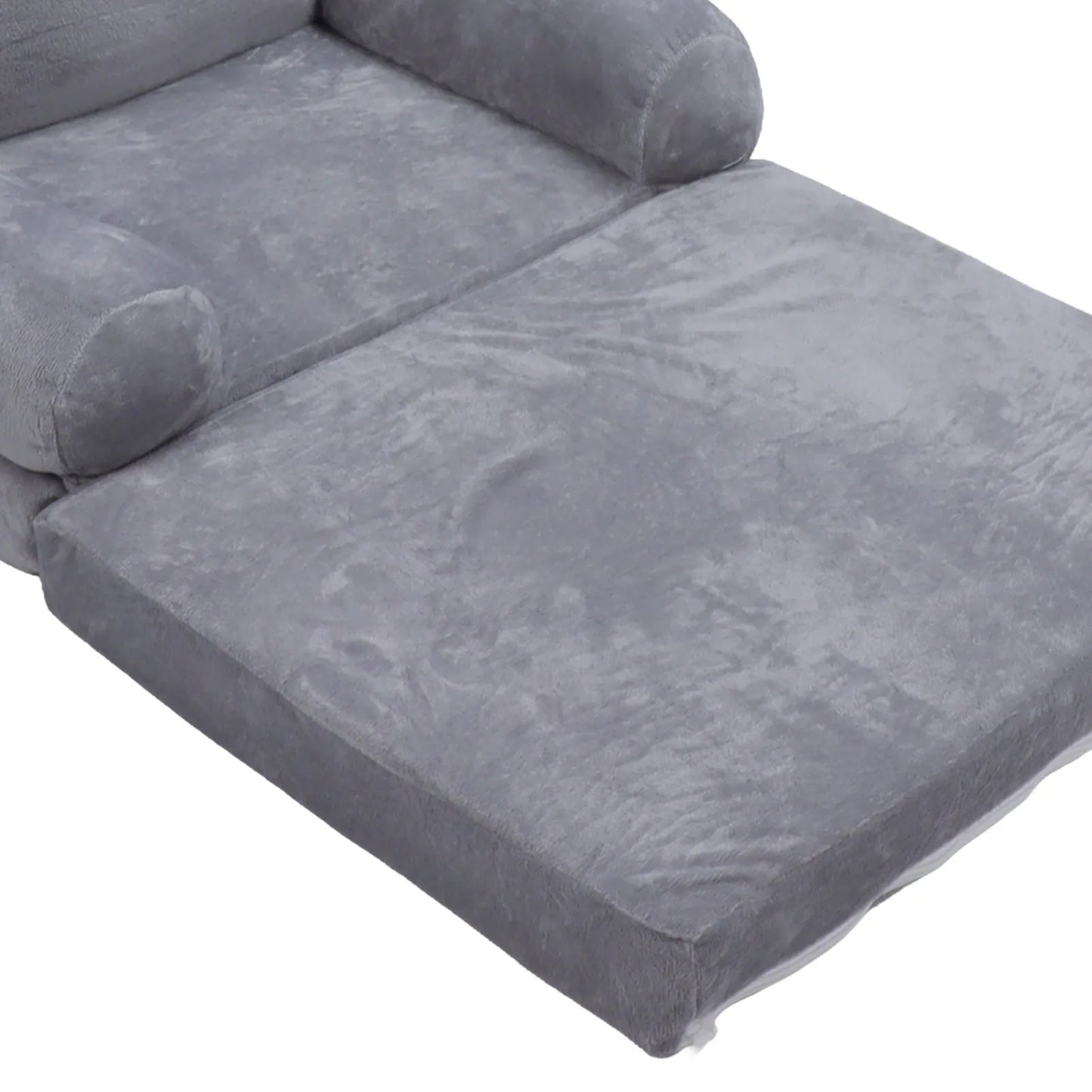 Gray Kids Sofa Easy To Clean Soft Breathable Toddler Chair Stable Backrest Cartoon Gray Dog  Wide Handle for Relaxing