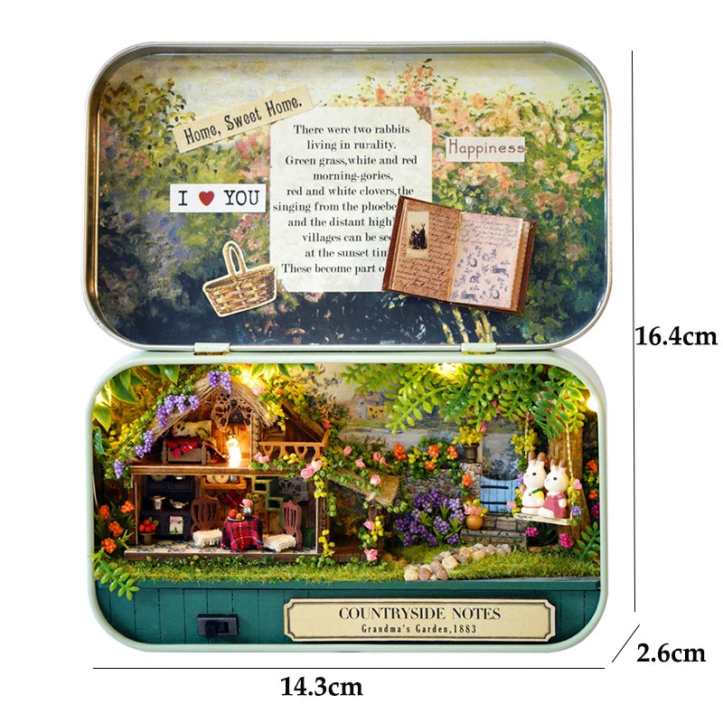 DIY Wood DollHouses Handmade Funny Box Theatre Miniature Box Cute Doll Houses 3D Puzzle Assembly Kits Birthday Gift Wooden Toys