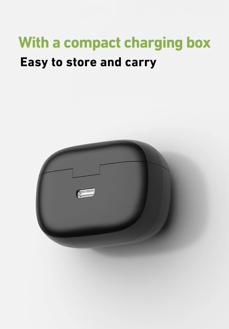 HTC NE51 Bluetooth Earphones TWS Mini EarBuds Sports Wireless Headphones Smart Noise Reduction Earbuds Green Black