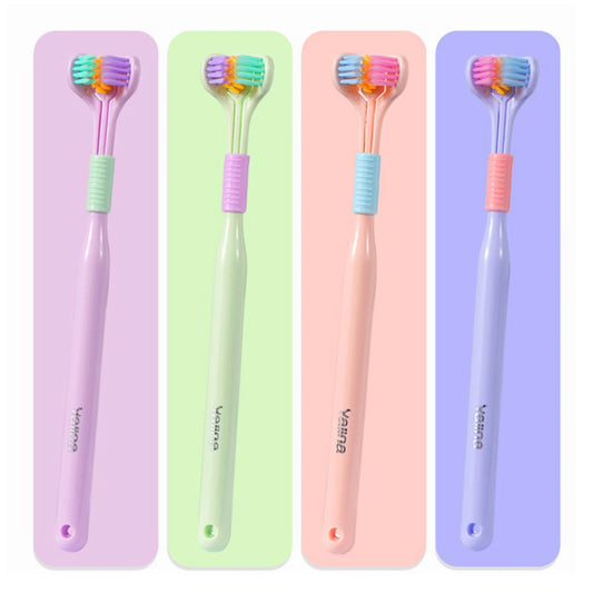 Household 3-Sided Toothbrush with Soft Bristles Comfortable Easy to Use Deep Cleaning Toothbrush for Adults Kids Boys Girls