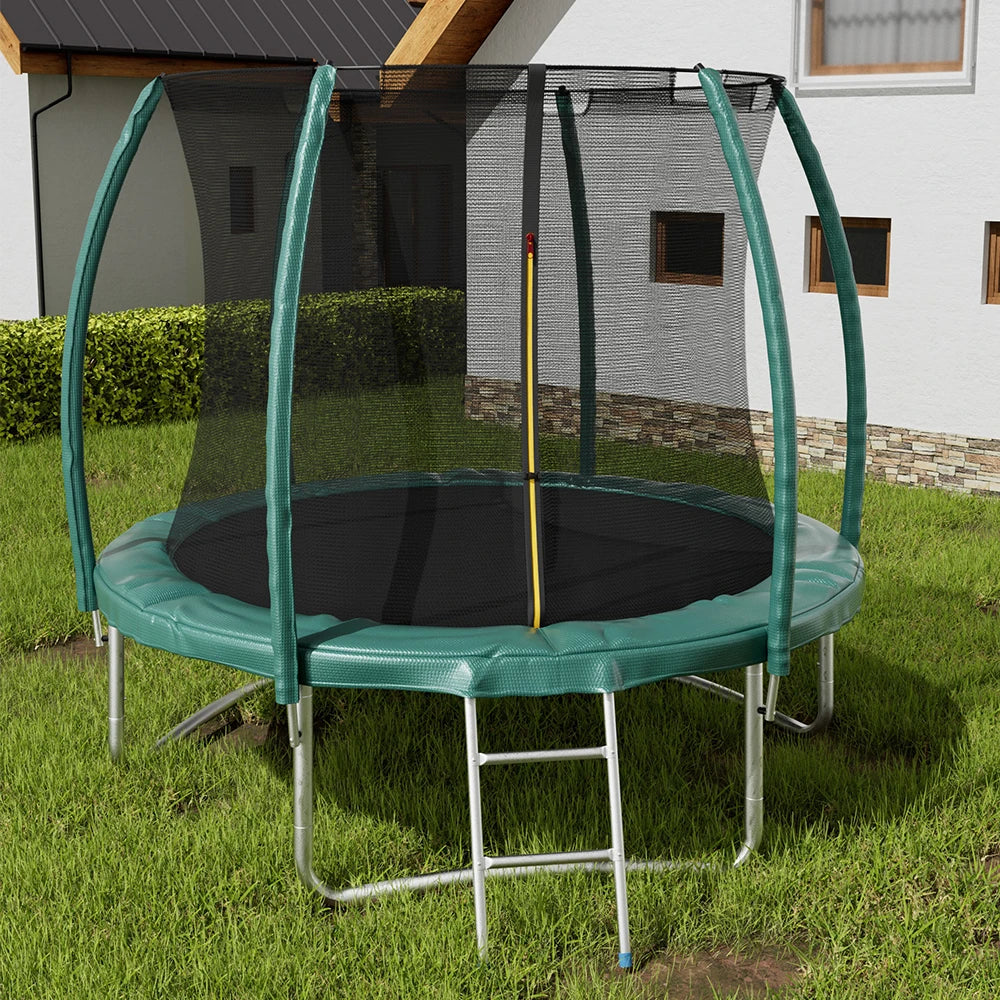 【Breeins】Outdoor Enclosure Trampoline with Ladder Exercise Workout Rebounder Sport Trampoline Handle Adults Jumping Training