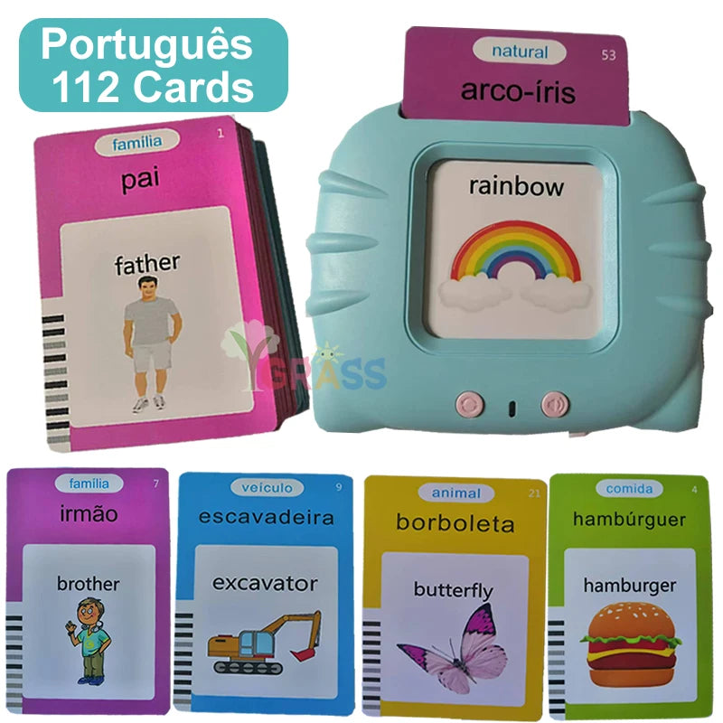 Alphabet Talking Flash Cards Educational Learning Interactive Memory Card Machine French Russian Italian Speech Toys For Kids