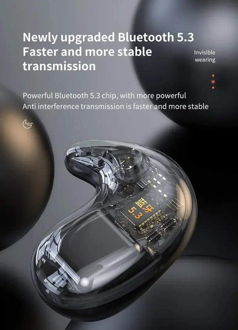 X55 Invisible Sleep Wireless Earphone TWS Bluetooth 5.3 Headphones Hidden Earbuds IPX5 Waterproof Noise Reduction Sports Headset