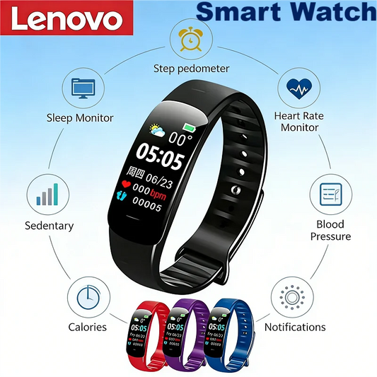 Lenovo C1 Plus Smart Watch Bluetooth Step Counting Sports Bracelet Fitness Tracker Heart Rate Blood Pressure Sleep Men Women