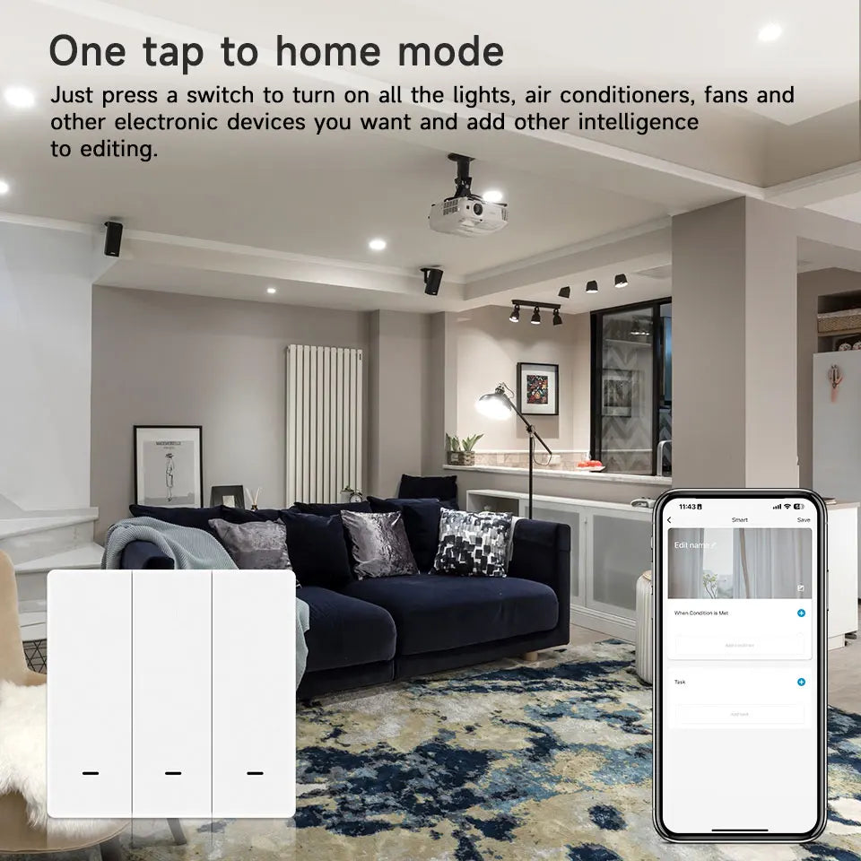 4/3/2/1Gang Tuya Zigbee 3.0 Smart Scene Button Switch Smart Home Wireless Push Remote Controller Battery Powered Devices Linkage