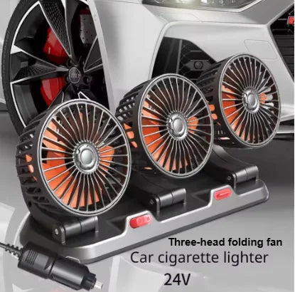 5V/12V/24V Car Fan Cooling Dual/Three Head USB Cooler Adjustable Auto Cooler Air Fan Car Accessories Wind Regulation
