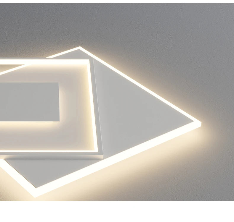 Modern Nordic Led Ceiling Light Square Minimalist Lamps for Kitchen Living Dining  Room Art Home Decoration Chandelier