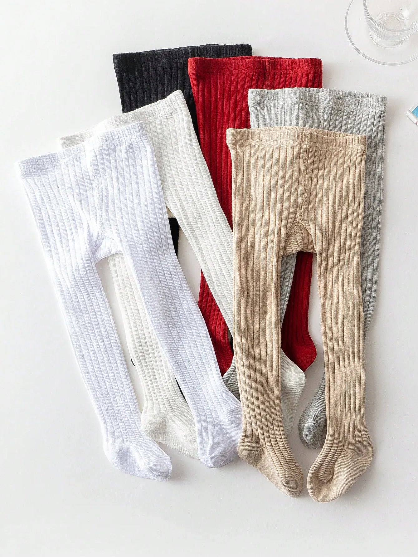 1-Pack of Simple Basic Vertical Striped Leggings for Baby Girls, Suitable for Girls' Daily Life
