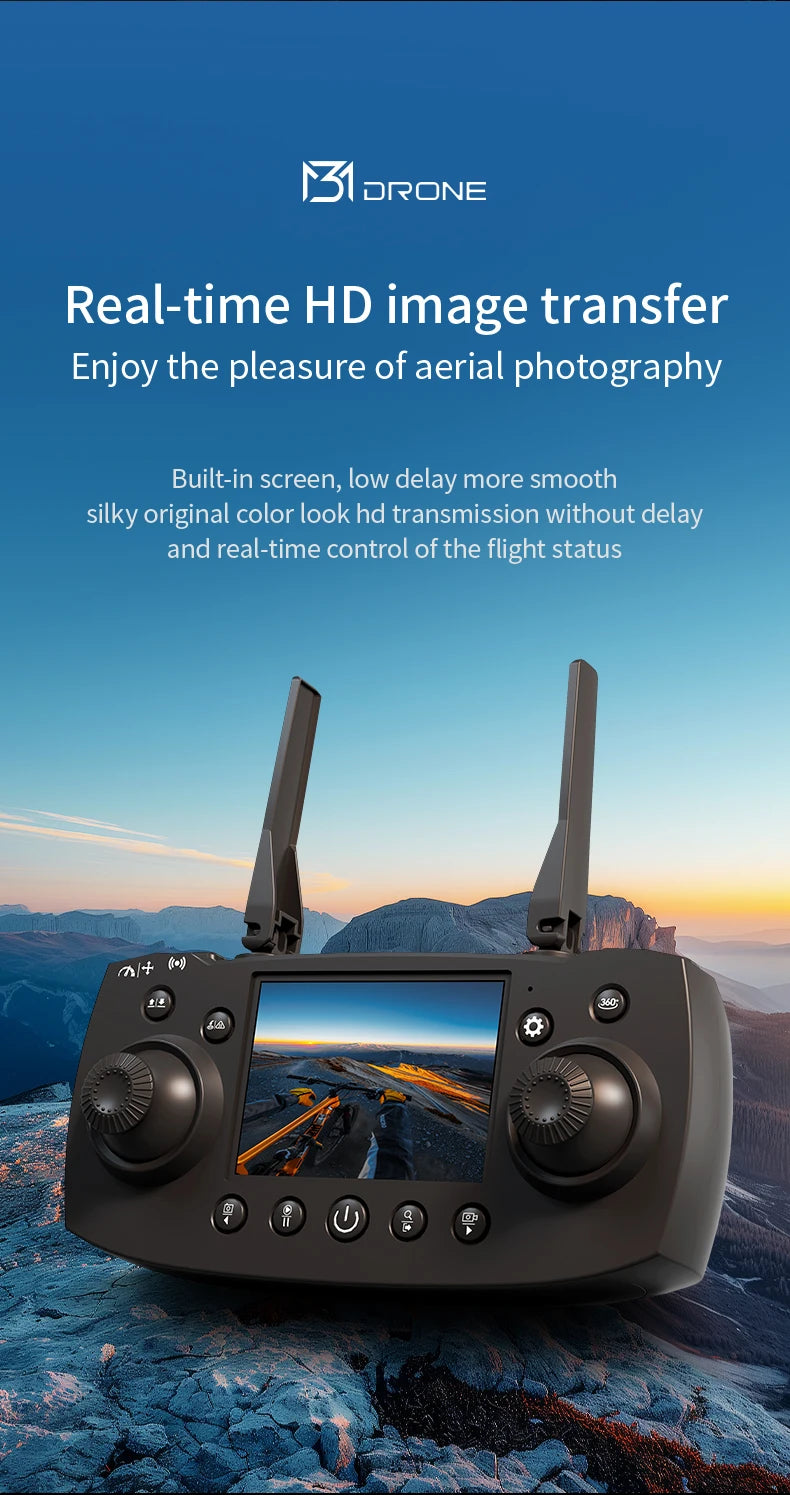 New Obstacle Avoidance M3 Drone Brushless Motor Helicopter Optical Flow Hovering GPS 8K 3 Camera Foldable Quadrotor Aircraft Toy