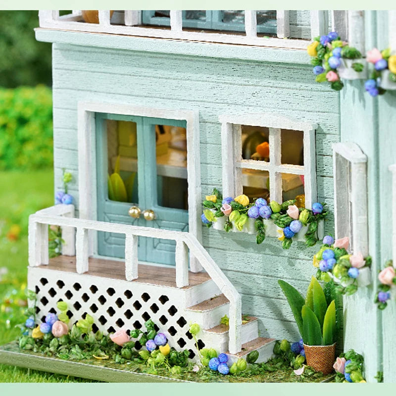 DIY Wooden Doll Houses Mini Assembly Handmade Small House Creative Scene Decoration DollHouse For Toys Birthday Gifts