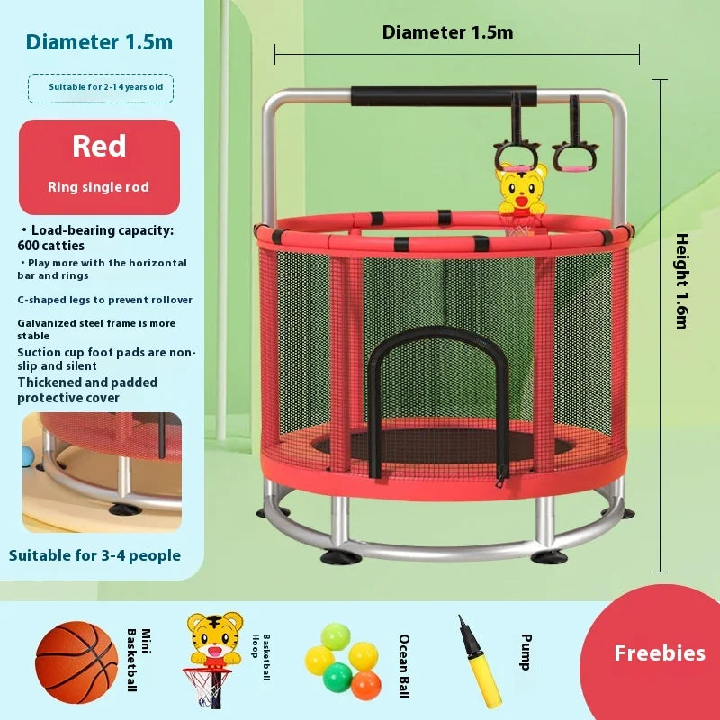 Children's Indoor Trampoline Home Use Jumping Bed 3-10 Years Old Household Trampoline Fun Fitness Exercise for Kids