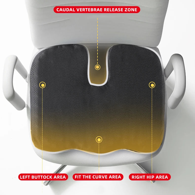 Comfortable breathable seat cushion, U-shaped design wave sponge massage cushion can relieve buttock pressure/coccyx pain
