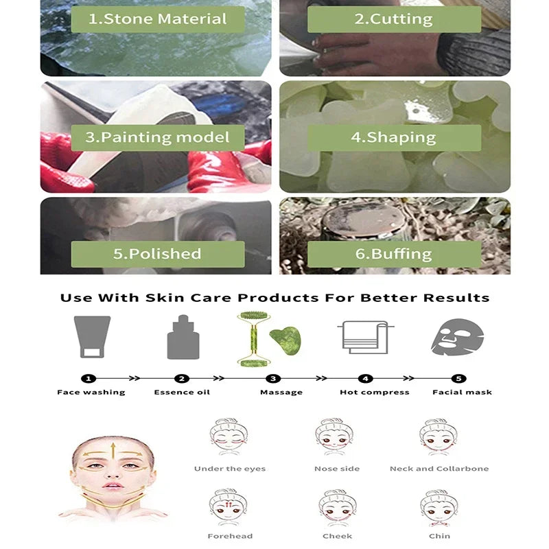 Natural Jade Eye Face Mask Massager Cooling Sleep Eye Facial Mask Relax Sleep Massager Cold Therapy Mask SPA Beauty Tool