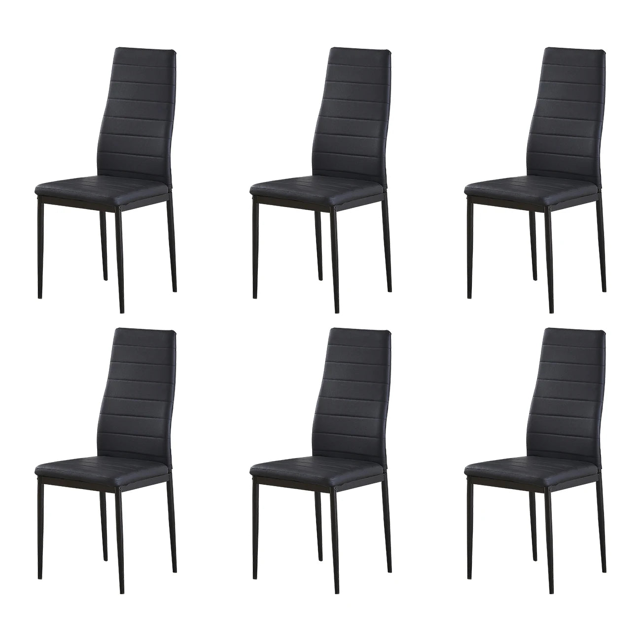 BonChoice Set of 2/4/6 Dining Chairs PU Leather/Velvet High Back With Metal Legs For Dining Room Kitchen Restaurant Office