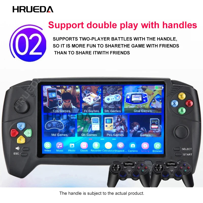 Portable Retro Video Game Classic Console Player 16Gb 7 inch Game Screen Display ,Support Dual Players, Over 6000 Games Children