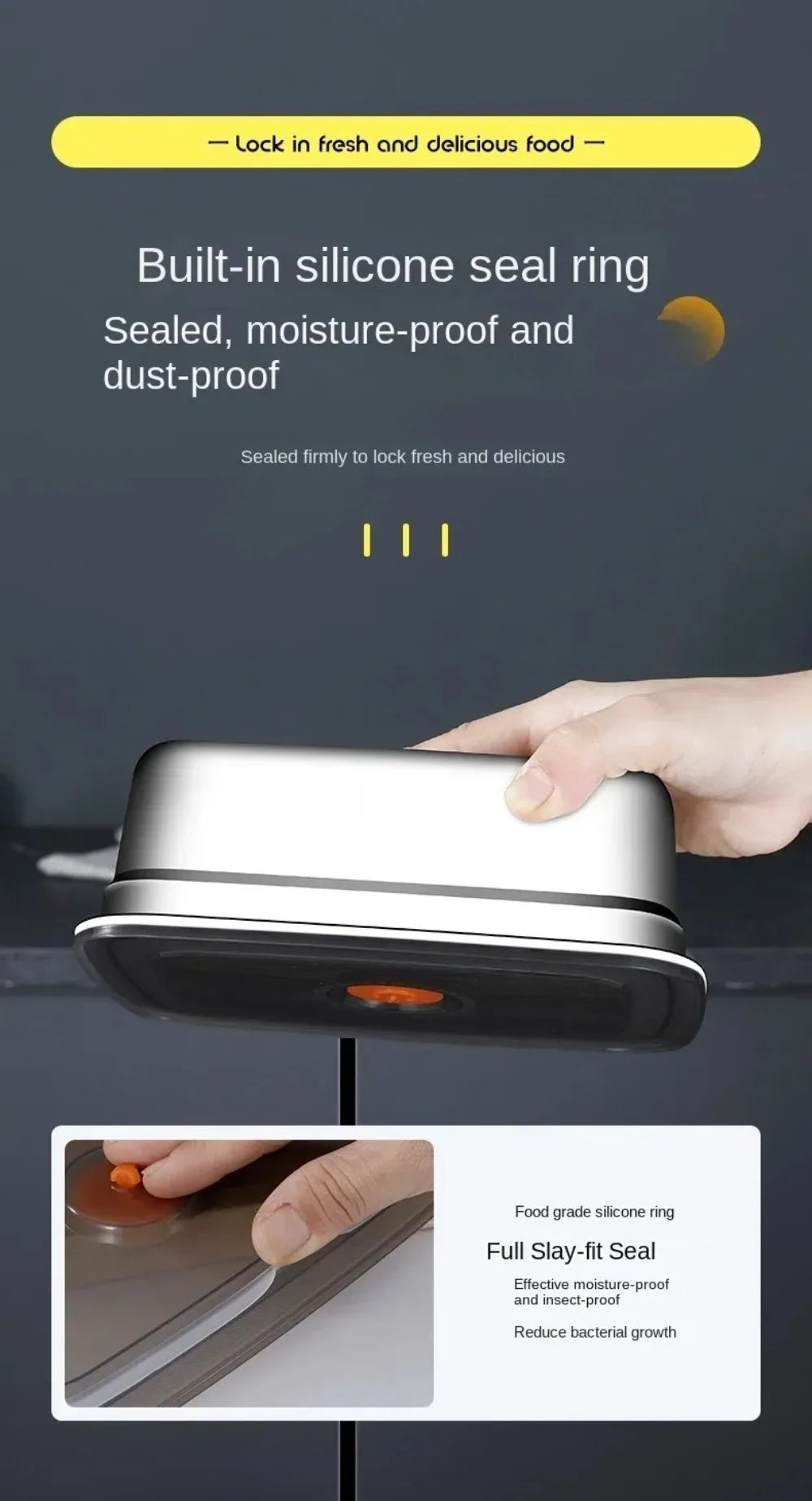 Stainless Steel Camping Lunch Box Sealed Microwave Suitable Preservation Box Large Capacity Leak-proof