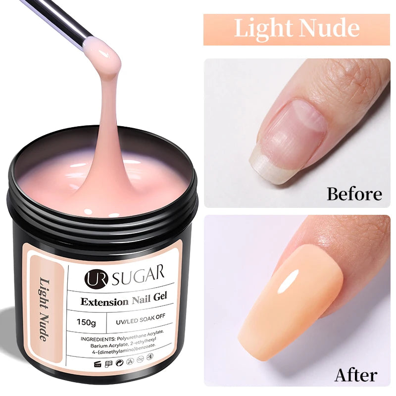 UR SUGAR 150g Extension Jelly Nude Pink Rose Red Quick Extension Gel Nail Polish Nail Extension UV LED Manicure Soak Off