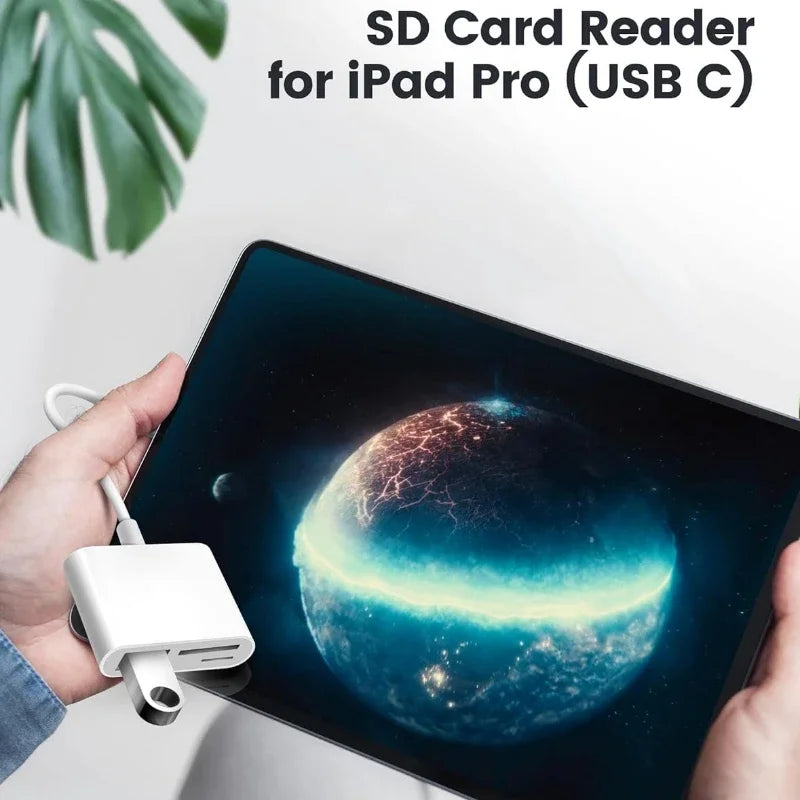 USB C SD Card Reader for iPhone 15-17 iPad Mac pro Air with USB a Port Micro SD Memory Card Adapter Camera Card Reader