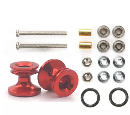 2pcs 15418 13-12mm Aluminum Alloy Guide Rollers 15461/15426 2023Jcup 95160 19mm Roller With Rubber Ring Tamiya Mini 4WD Homemade
