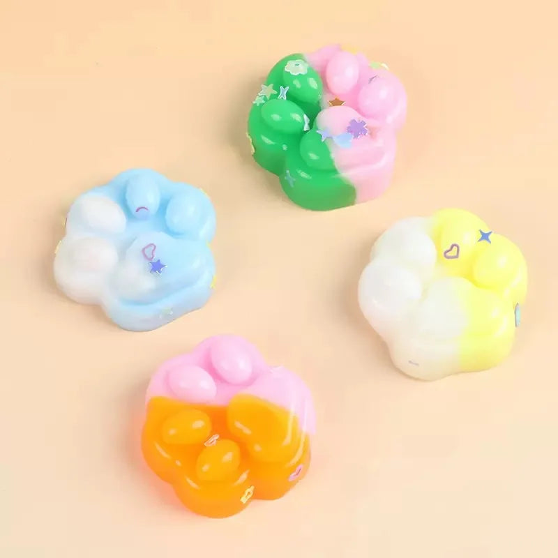 10pcs Mini Cute Cat Claw Plush Pinch Fun Colorful Halloween Christmas Party Pack Fillers for Pressure Reduction Cartoon Style
