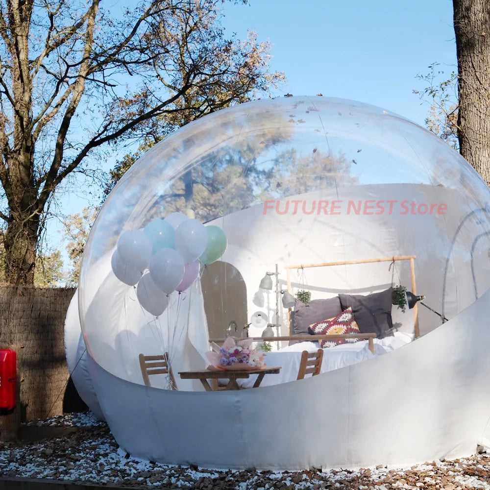 Outdoor Inflatable Bubble House Spherical Tent Transparent Starry Sky Bubble Tent Waterproof PC Material Perfect for Activities