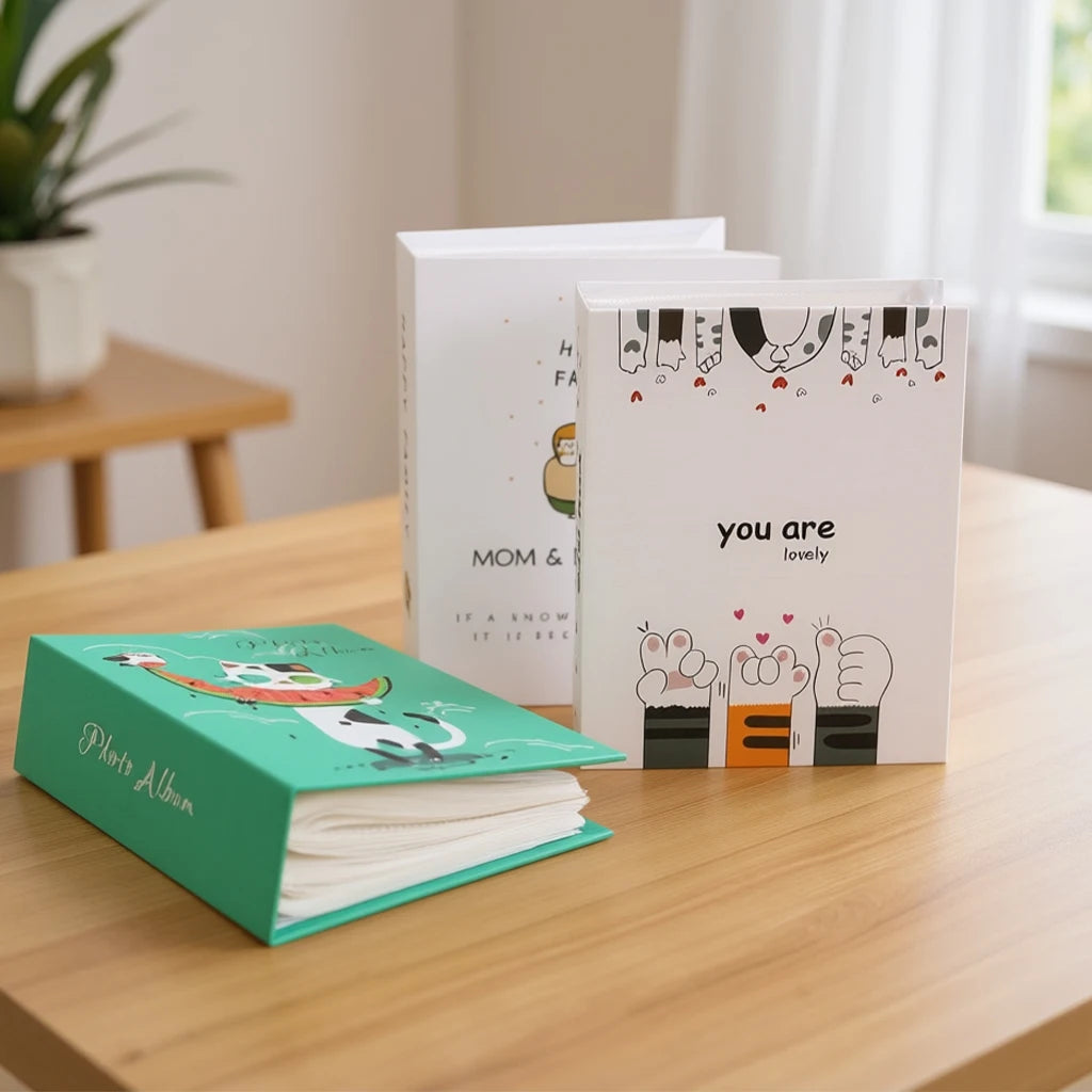 The Cartoon Cover Album Is Exquisite. It Can Hold 100 6-inch Photos And Is Suitable For Family Memory Storage And Collection
