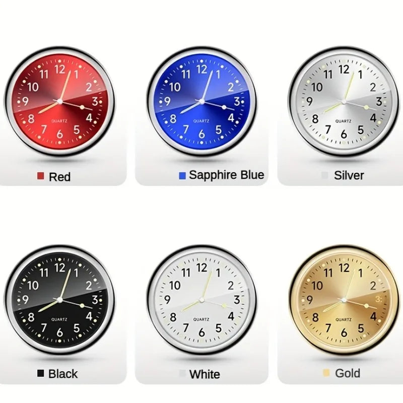 1pc Glow Decorative Car Clock Mini Quartz Watch for Car Decoration
