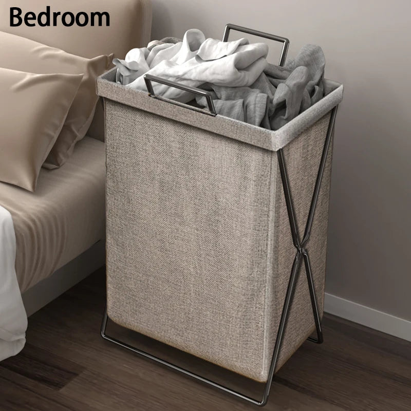 ♥Collapsible Fabric Laundry Hamper with Handles | Foldable Clothes Basket for Bedroom, Bathroom & Laundry Room