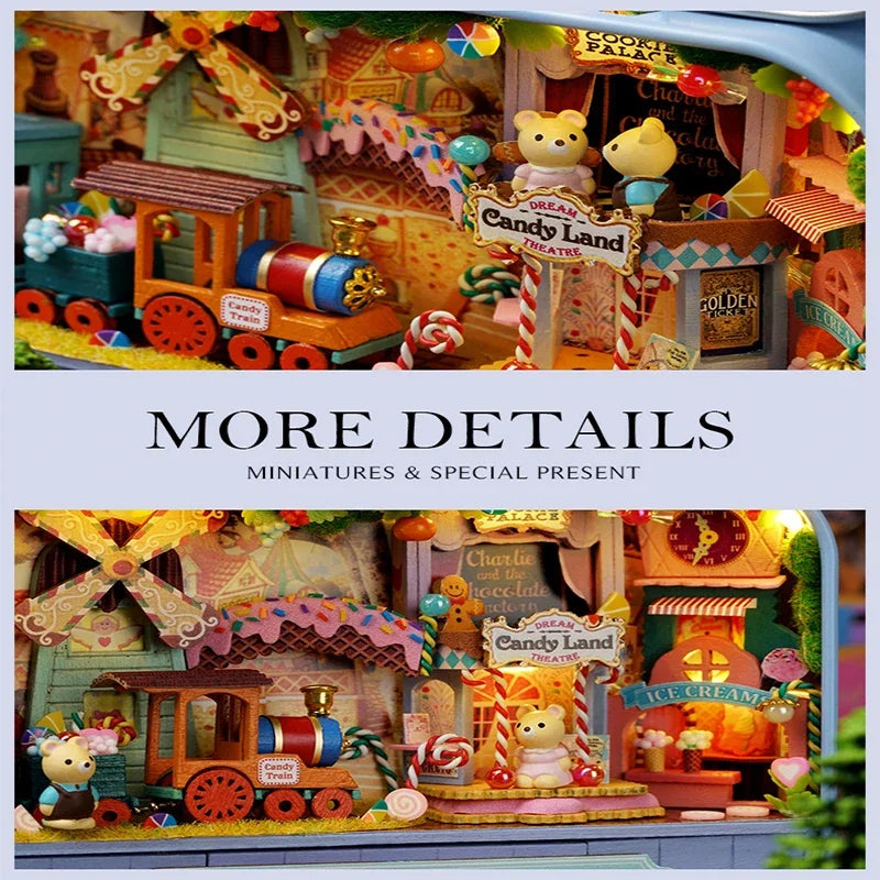 DIY Wood DollHouses Handmade Funny Box Theatre Miniature Box Cute Doll Houses 3D Puzzle Assembly Kits Birthday Gift Wooden Toys