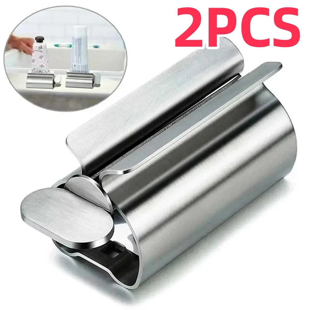 1/2PCS Toothpaste Squeezer Tube Roller Stainless Steel Wringer Roller Rotate Dispenser for Cosmetics Bathroom Accessories