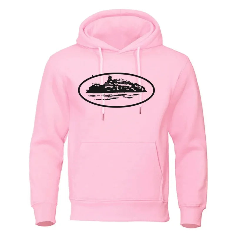 Men's Premium Hoodie Sweatshirt with General Brand Logo Comfortable Streetwear Casual Hooded Pullover for Youth