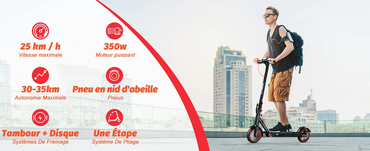 TODIMART T3 Electric Scooter 350W 7.5AH 36V 25KM/H Foldable E Scooter battery 8.5 inch Wheel EScooter For Adult Children