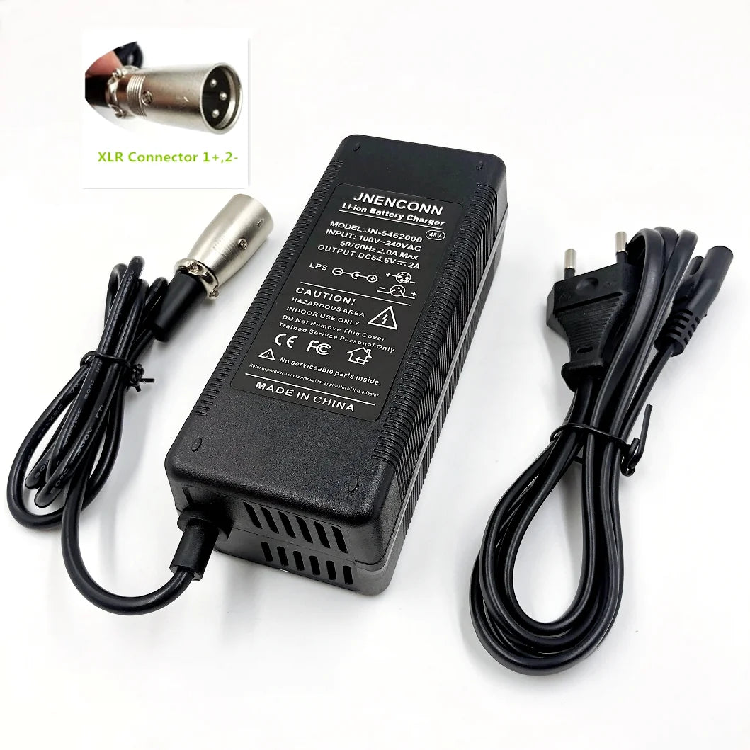 54.6V 2A Lithium Battery Charger 48V 13S Kugoo G1 Charger High quality Li-ion Battery pack Charger With Fan