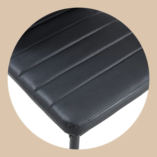 Modern Dining Chairs, Kitchen Chair Leather with Metal Legs and Foot Pads,Thick Padded Seats,Backrest Set