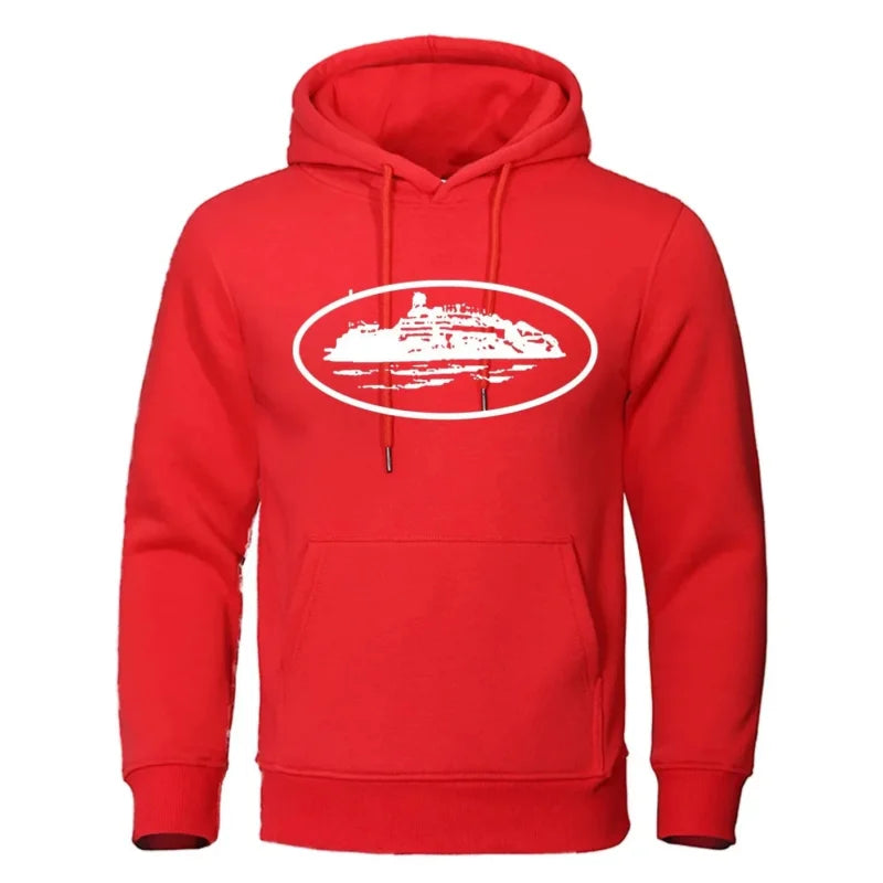 Men's Premium Hoodie Sweatshirt with General Brand Logo Comfortable Streetwear Casual Hooded Pullover for Youth