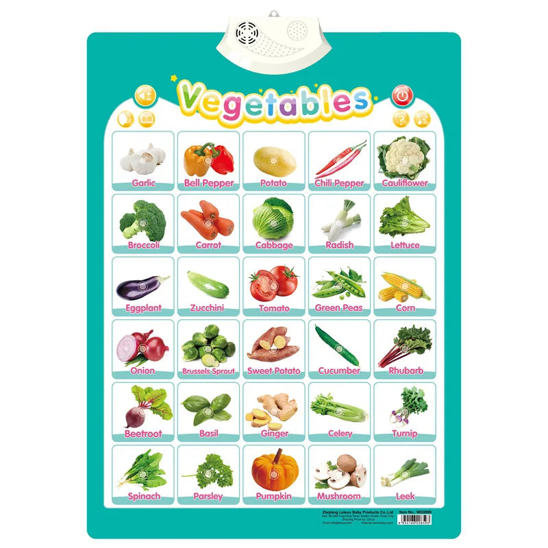Electronic Interactive Alphabet Wall Chart Toddler Learning Educational ABC Poster for Kids Ages 2-5 Christmas Birthday Gifts