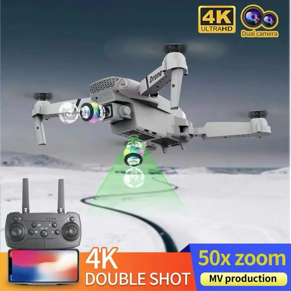Professional Drone E88 4k wide-angle HD camera WiFi fpv height Hold Foldable RC quadrotor helicopter Camera-free children's toys