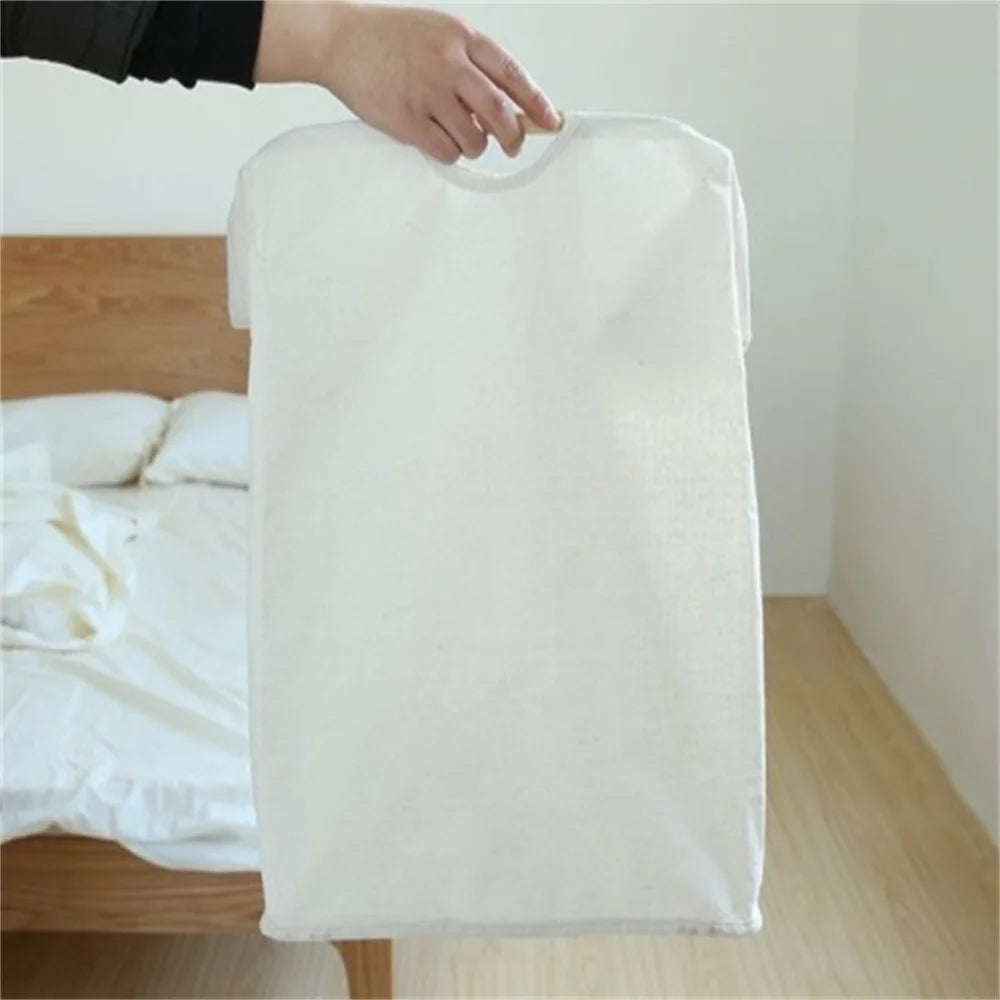 Waterproof Laundry Basket Cotton Linen Dirty Clothes Dirty Fabric Storage Basket Foldable Large Size Sundries Organizer  ﻿
