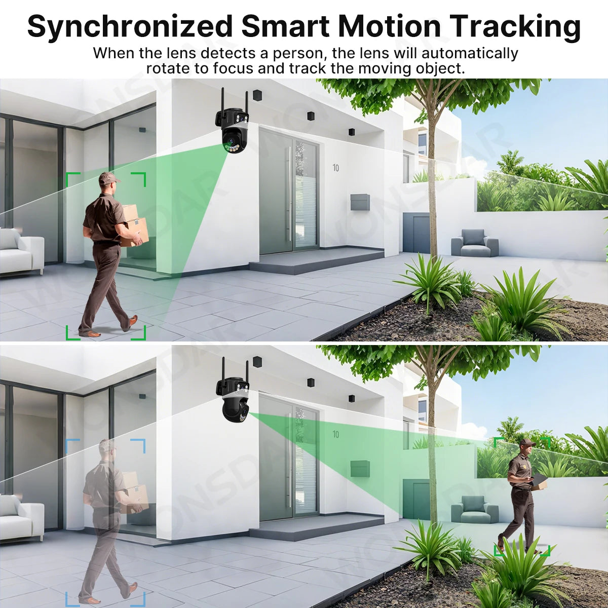 External Wifi PTZ Camera Dual Lens 2.4Ghz&5Ghz WiFi Outdoor IP Camera Auto Tracking Security Protection CCTV Surveillance iCsee