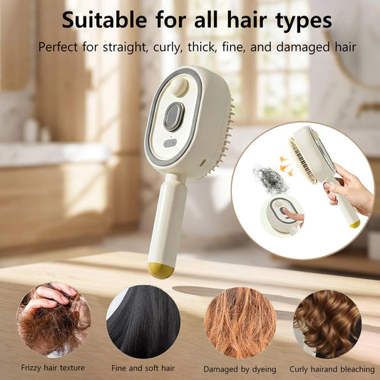 Electric Spray Hair Brush Misting Hair Brush with Water Spray Reduce Frizz Anti-Static Electric Spray Air Cushion Comb