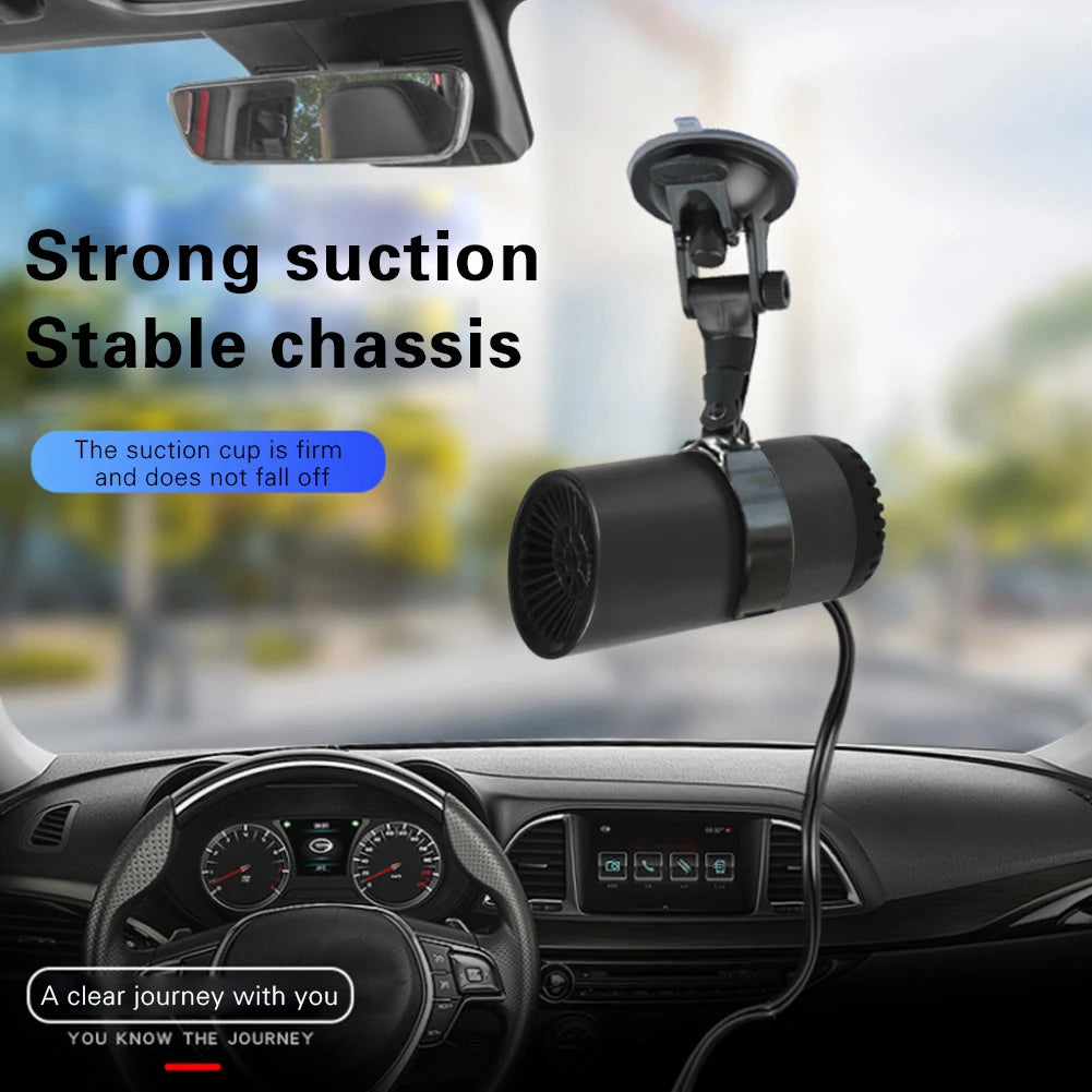 2 in 1 12V 150w Suction Cup Car Heater Windshield Defrost Defogger Car Heat Cool 360° Rotatable Car Accessories Portable Heater