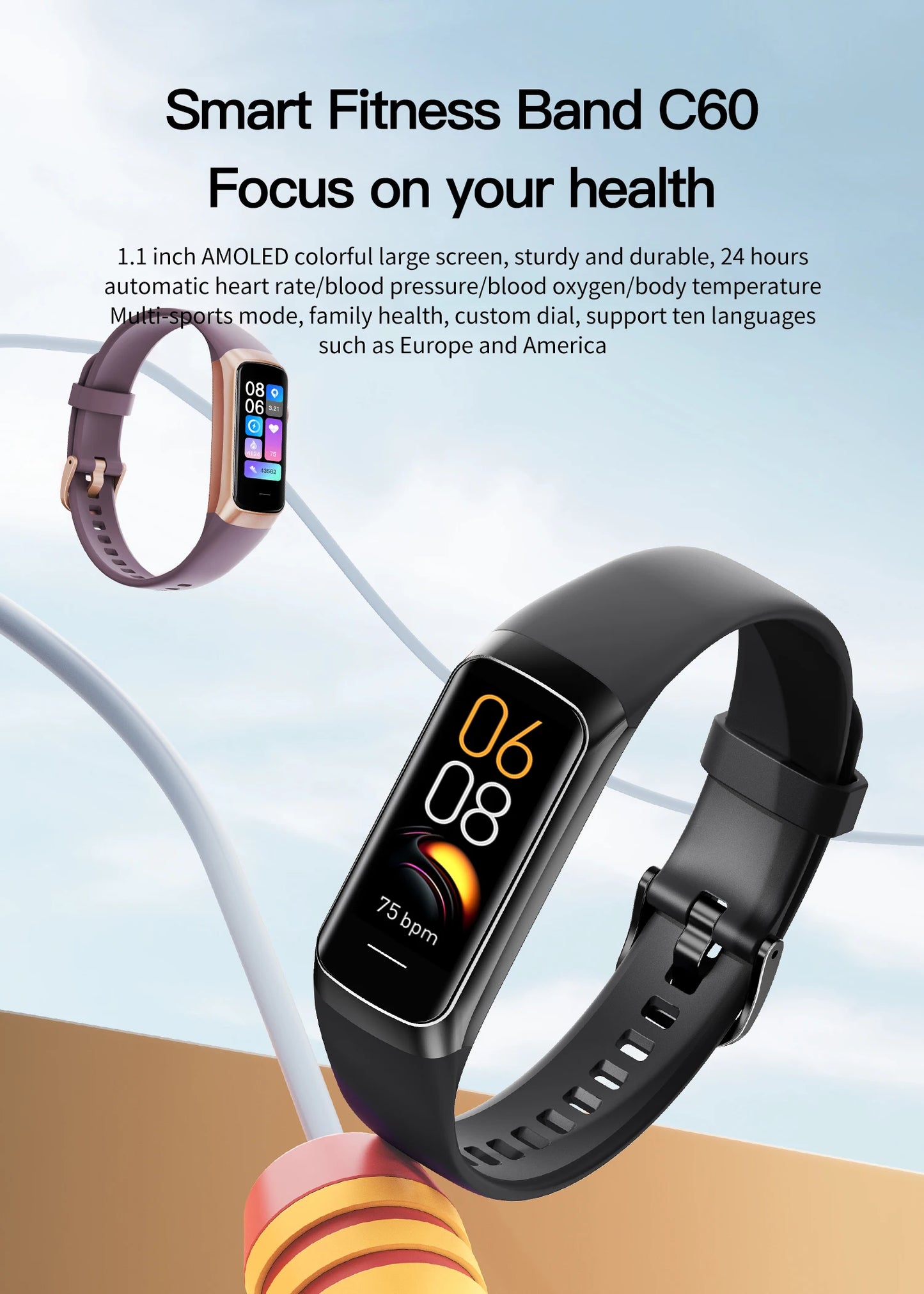 LIGE Amoled Smart Watch Smartwatch Band Women Heart Rate Blood Waterproof Connected Smart Bracelet Sport Fitness Tracker  Watch
