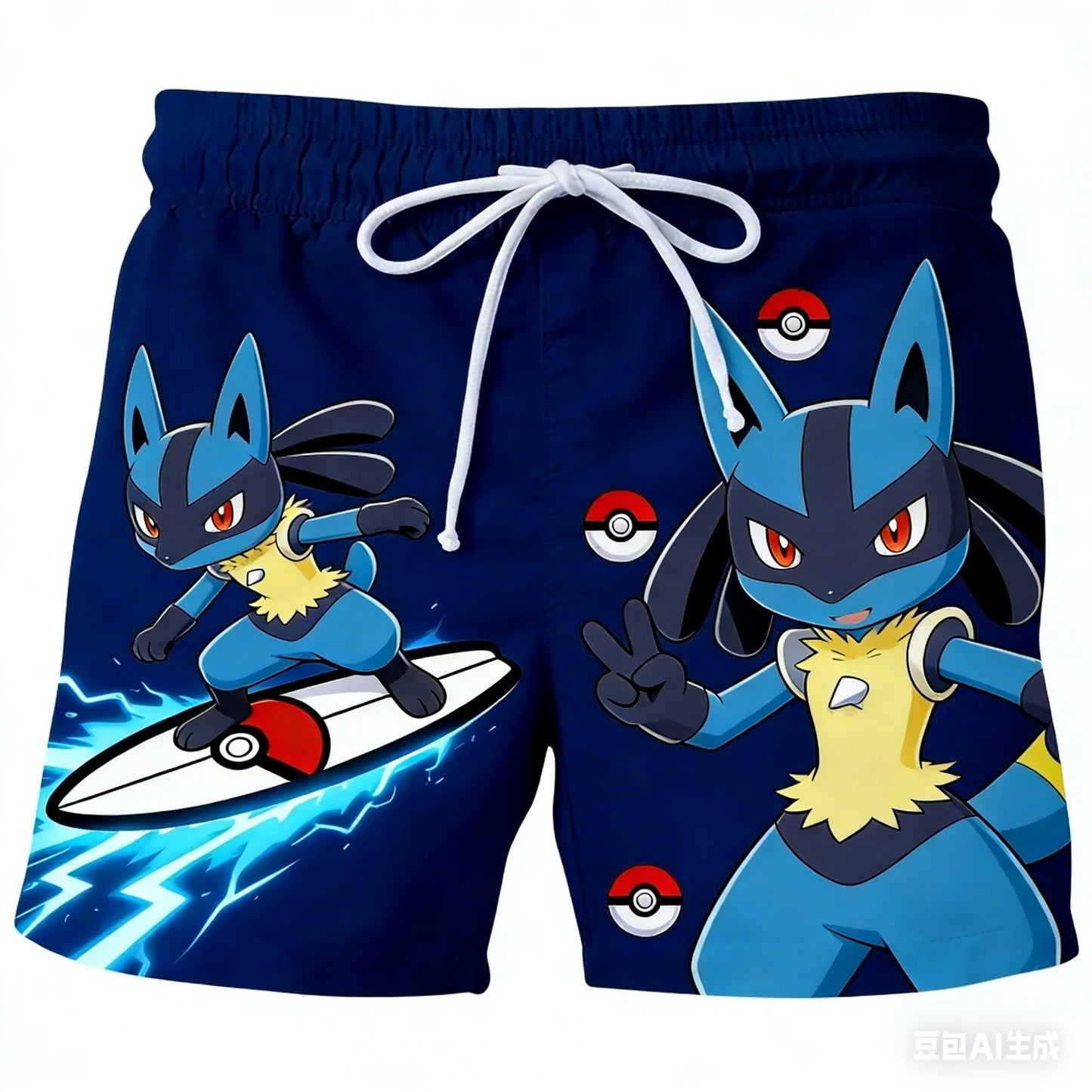 Adult and Children's Pokémon 6, Classic Pokémon 3D Printed Shorts, Perfect for Summer Water Play and Commuting Vibes!