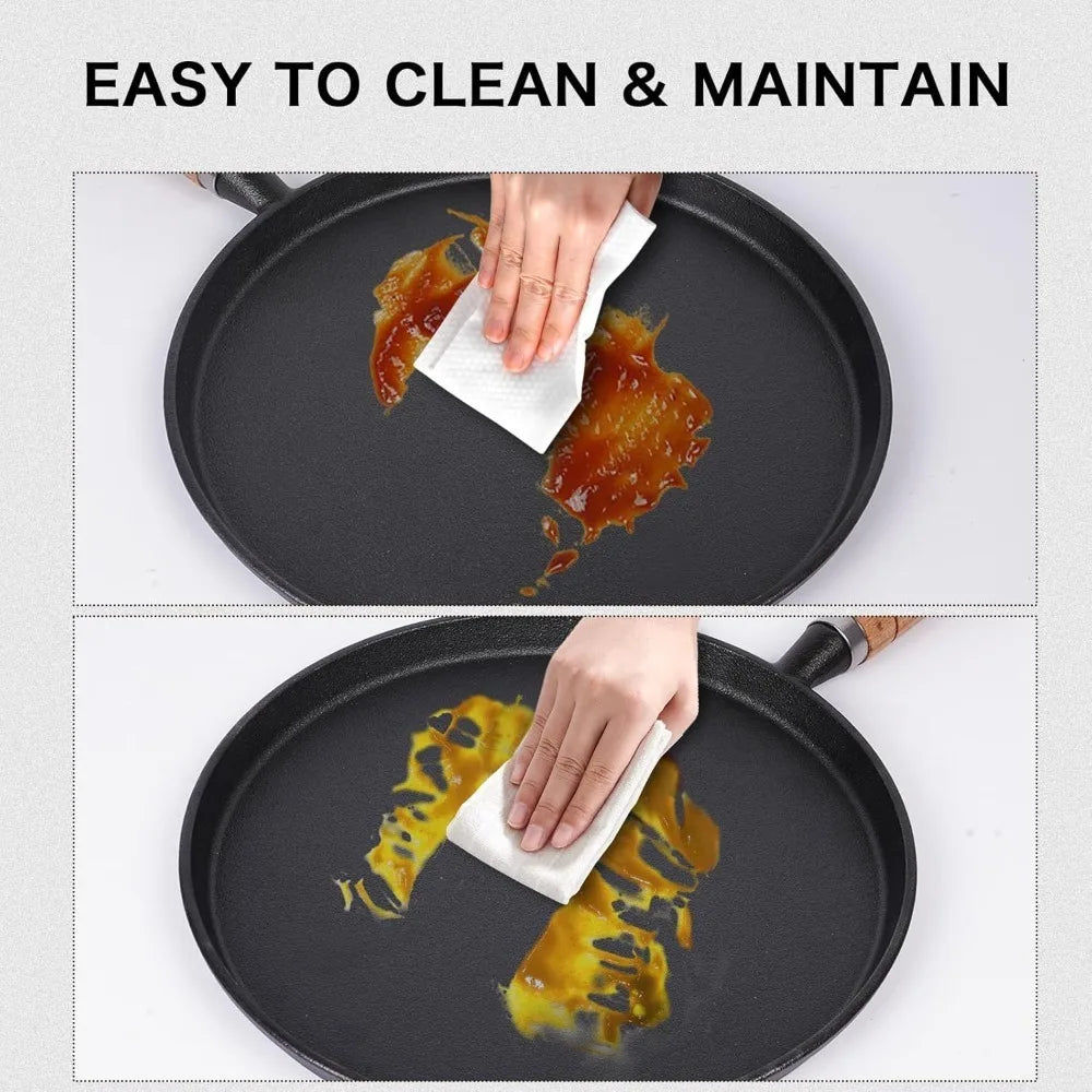 1Pcs Cast Iron Frying Pan Uncoated Non-stick Egg Pancake Pan Crepe Maker Steak Frying Pot Gas Induction Cooker Kitchen Cookware