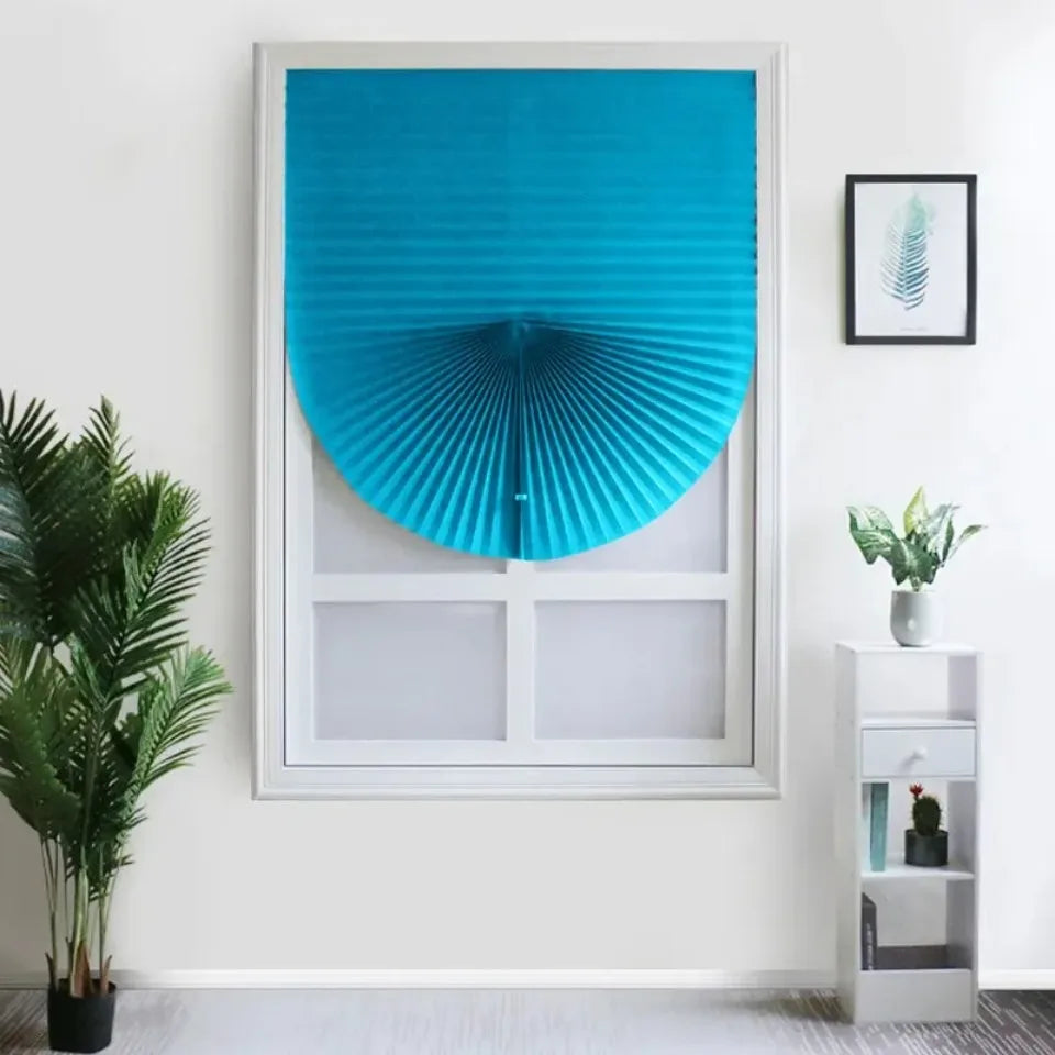 1Pc Shades Self-adhesive Half Windows Nonwoven Folding Curtain Bathroom Balcony Living Room Balcony Curtains Pleated Blinds
