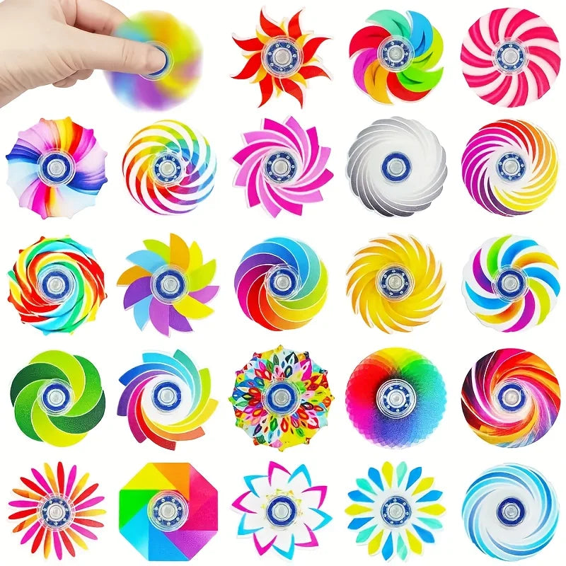 5/10/20pcs Mini Ranbow Fidget Spinner Sensory Stress Relief Toys Kids Birthday Party Favor Classroom Prize Goodies Bags Stuffer
