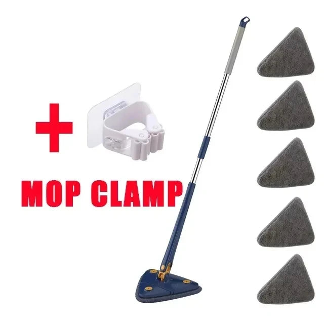 360 New Triangle Mop Rotatable Extendable Adjustable 110 Cm Cleaning Mop For Tub Tile Floor Wall Cleaning Mop Deep Cleaning Mop
